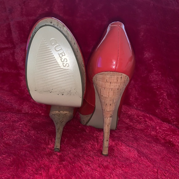 GUESS Orange & Cork 5in heel “LIGHTLY WORN “ - Picture 4 of 4
